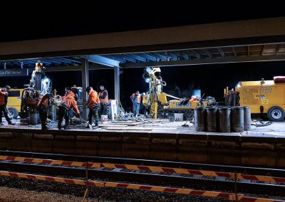 Geo-Bortechnik beim Umbau Bahnhof Lauffen