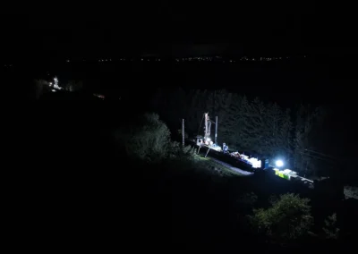 Dammsanierung Bahnlinie München - Treuchtlingen bei Nacht