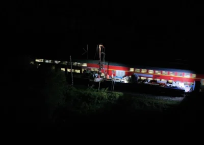 Dammsanierung Bahnlinie München - Treuchtlingen bei Nacht
