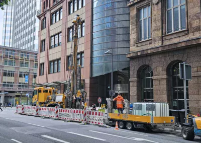 Aufschlussbohrung in der Neuen-Mainzer-Straße im Frankfurter Bankenviertel
