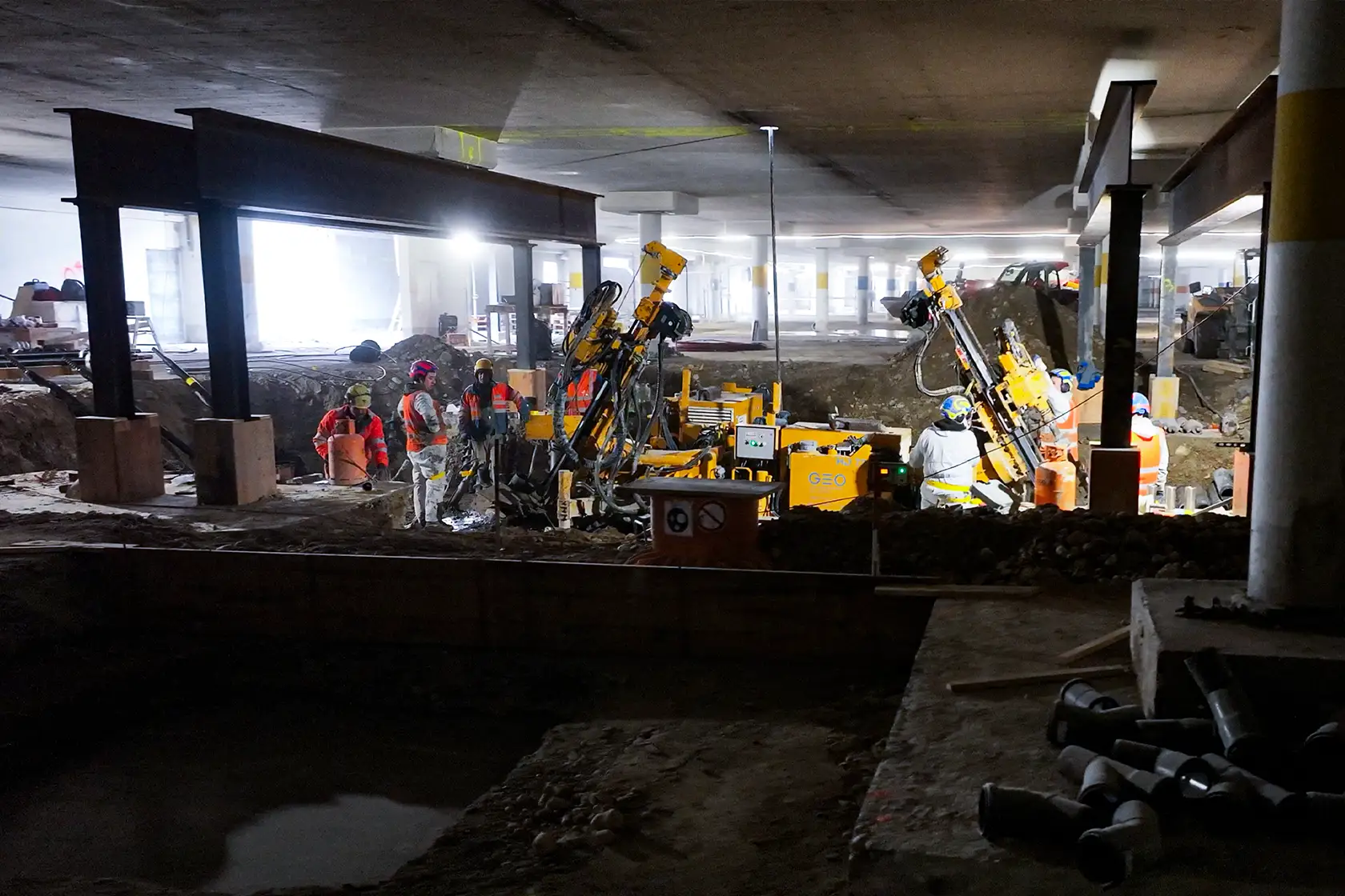 64 verpresste Mikropfähle bis 16 m Länge 64 verpresste Mikropfähle bis 16 m Länge