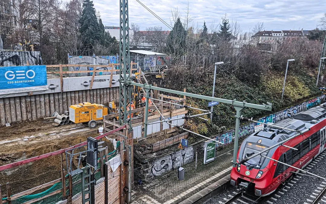 Bohrpfahlwände Verkehrsstation Leipzig-Möckern